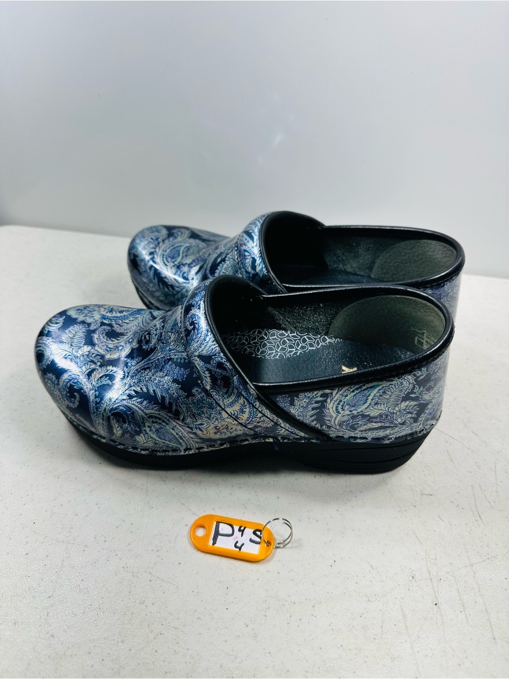 Dansko XP 2.0 Women's Paisley Blue Silver Clog Medical Shoe Size 38( US 7.5-8)